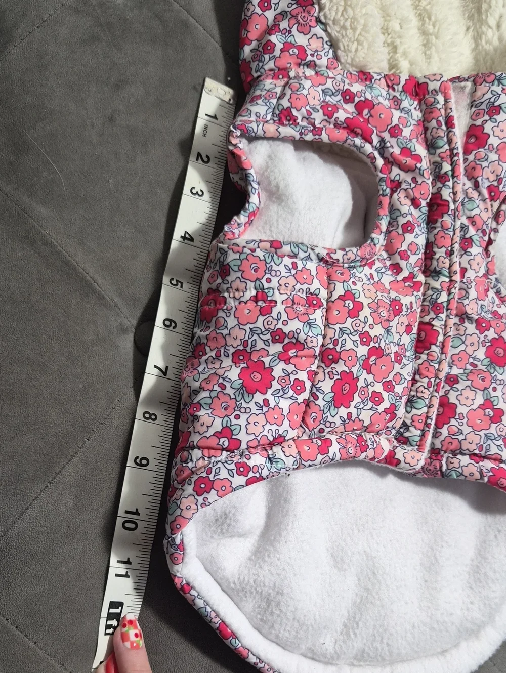 Pink Floral Sherpa-Lined Dog Vest Clothing